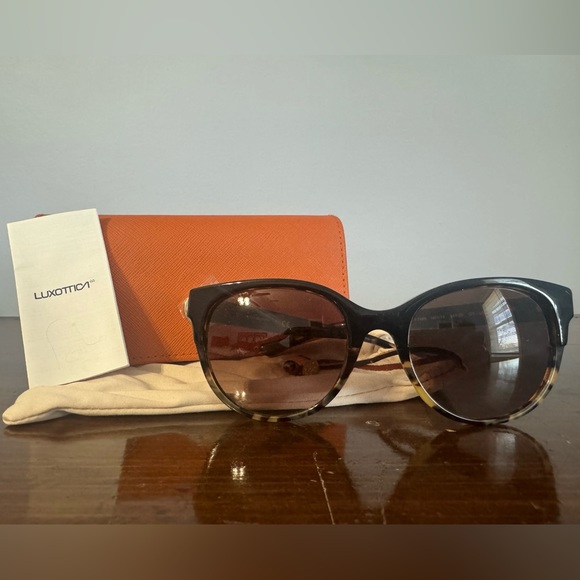 Tory Burch Accessories Tory Burch Tortoise And Olive Green Cat Eye